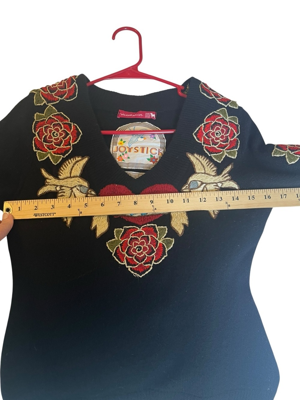 Johnny Was Joystick Embroidered Whimsigoth Sweater Bell Boho Art To Wear S/M - Picture 5 of 6